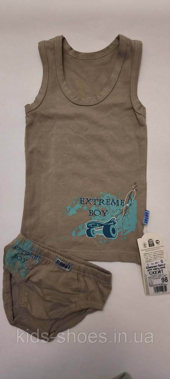 Дитячий комплект білизни майка та труси для хлопчика Скейт - фото 1 - id-p1746667892