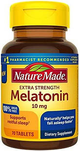 Nature Made Melatonin Extra Strength 10 mg Мелатонін, 70 таблеток