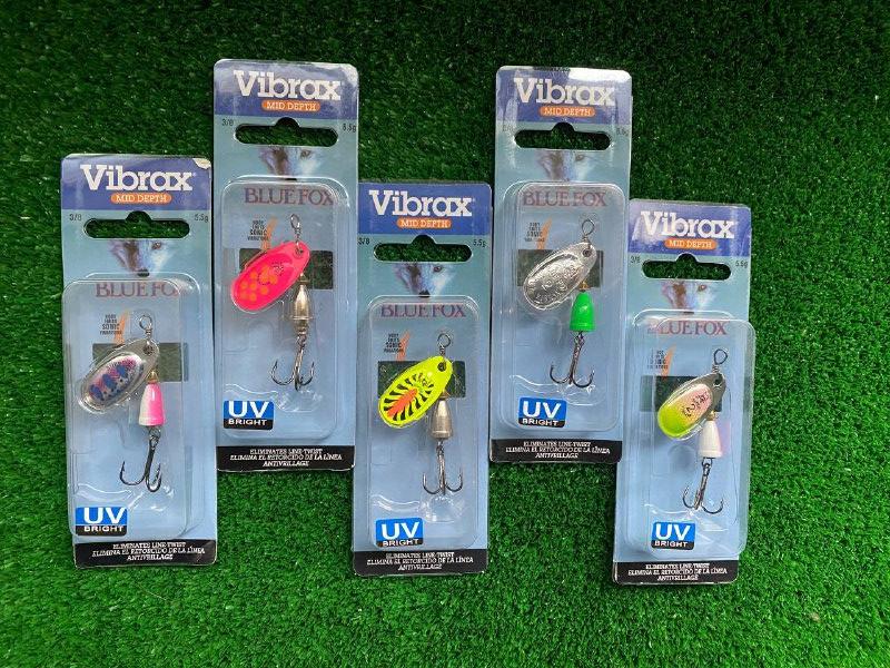 Набір Блешня вертушка Blue Fox Vibrax Fluorescent #2 5.5g 3\8 (5шт)