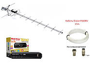 Комплект для просмотра Т2 тюнер Т2 World Vision T624M2 + антенна Т2 DVB-16 ЕКО + кабель Dialan 15м.