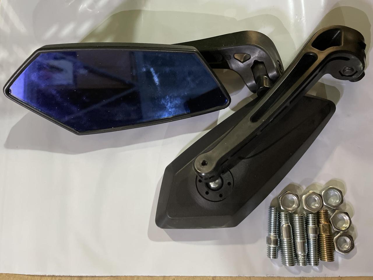 Дзеркала багатокутні mod:201, 8/10mm (чорні, скло синє) MANLE