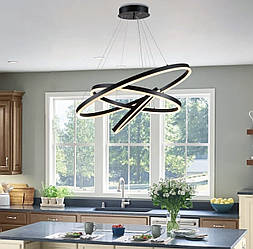 LED люстра з димером, D8174-600+400+200BK