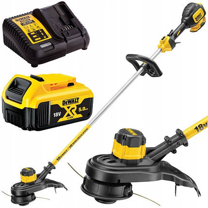 Професійна акумуляторна безщіткова коса (тример) DeWALT DCM561P1 : 18V (1 акум 5 ампер і зарядка), фото 1