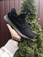 Мужские демисезонные легкие кроссовки черные Adidas Yeezy Boost ,адидас изи буст