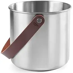 Відро для льоду зі шкіряною ручкою 18х16 см/4000 мл із неіржавкої сталі Lacor