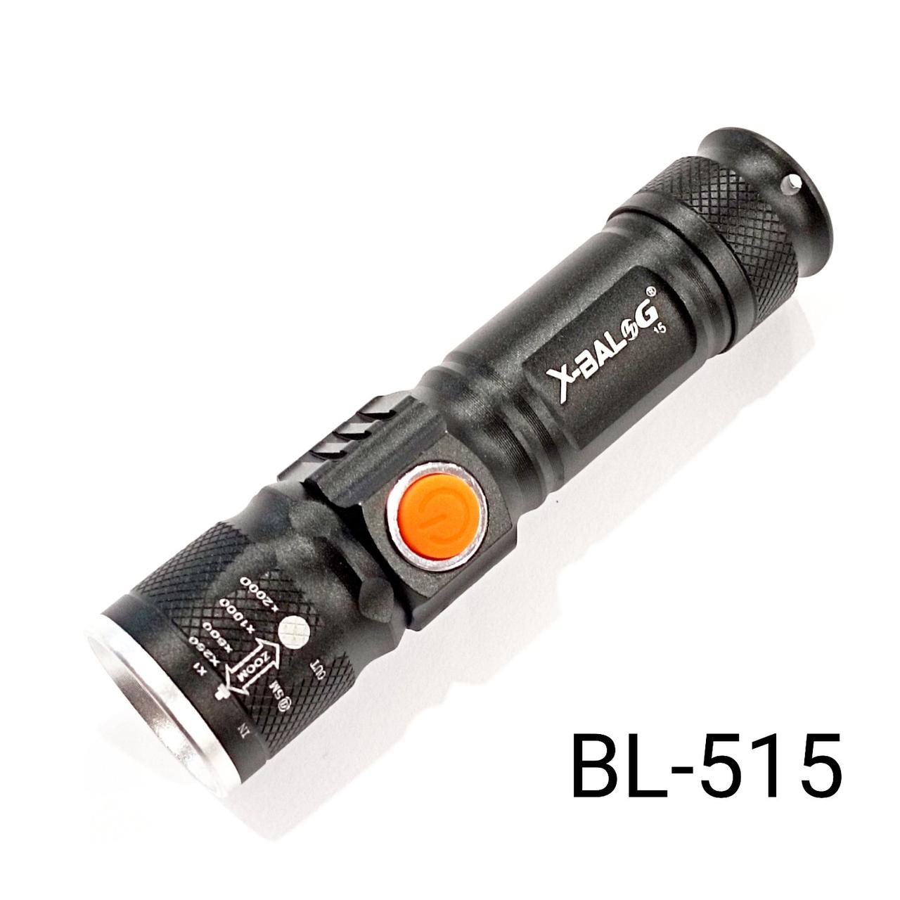 Ліхтар ручний X-Balog BL-515/ Li-ion 18650/ Zoom/ ЗУ USB