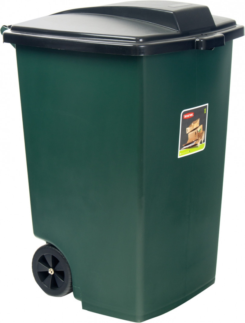 Контейнер для сміття на колесах Curver (Курвер) 100 л (05183) Зелений, фото 1