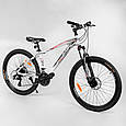 Велосипед спортивний CORSO «GTR-3000» 26 дюймів 12685, рама алюмінієва 15", обладнання Shimano 21 швидкість, фото 2
