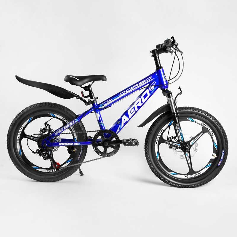 Дитячий спортивний велосипед 20'' CORSO «AERO» 11755 зі сталевою рамою та литим диском, 7 швидкостей