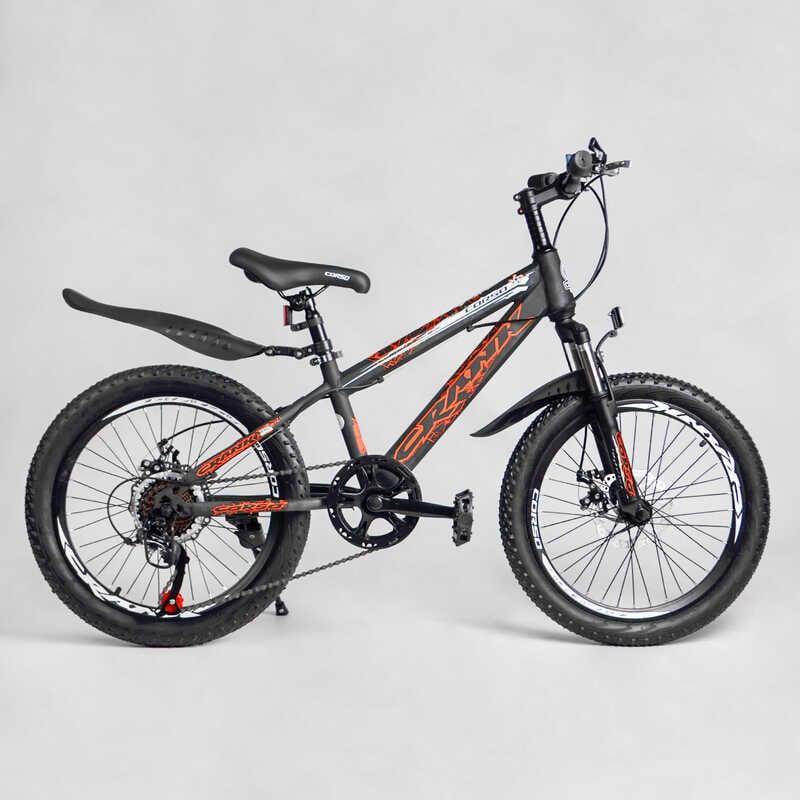 Дитячий спортивний велосипед 20'' CORSO «Crank» CR-20805 зі сталевою рамою, обладнання Saiguan, 7 швидкостей