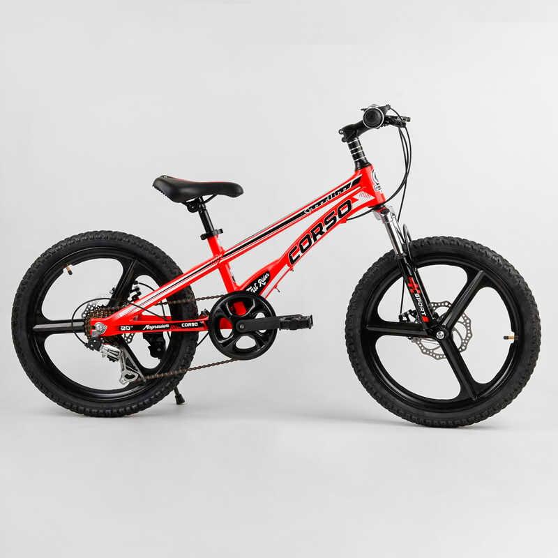 Дитячий спортивний велосипед 20'' CORSO Speedline MG-28455 з магнієвою рамою та литими дисками, 7 швидкостей
