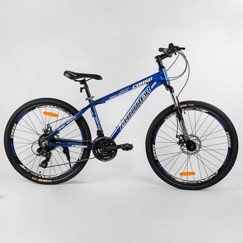 Спортивний велосипед CORSO Zoomer 26" дюймів 39766 з алюмінієвою рамою 15", обладнання Shimano, 21 швидкість