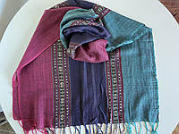 Шарф палантин трёхцветный с орнаментом для женщин