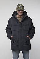 Зимняя мужская куртка стильная тёмно-синего цвета, размер от 50 до 60