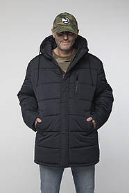 Зимова чоловіча куртка стильна темно-синього кольору, розмір від 50 до 60