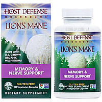 Fungi Perfecti Host Defense Lions Mane Ежовик гребенчатый поддержка мозга и нервов 120 капс. США