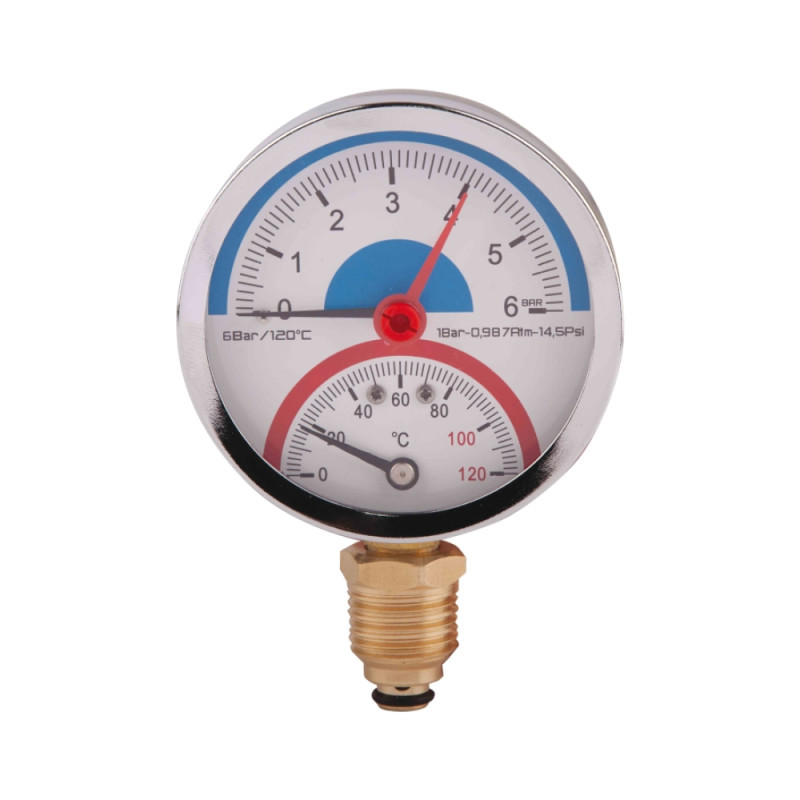 Термоманометр SD Plus 80х1/2", заднє підключення, фото 1