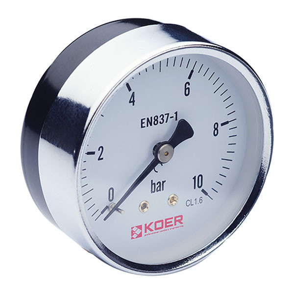 Манометр аксіальний (KOER KM.611A) (0-10 bar), D = 63 мм, 1/4" (KR0212)