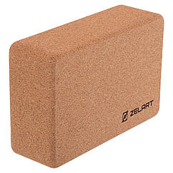 Блок для йоги корковий Zelart Yoga Brick 23x15x7.5 см 1 шт. (FI-7850-3)