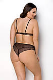 Комплект білизни Passion Amberly Set 4XL/5XL black, ліф, трусики бразиліана, люрексова нитка SO7055, фото 2
