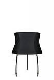 Пояс-корсет з екошкіри Passion Celine Set with Open Bra 6XL/7XL black, шнурівка, пажі, стрінги SO7064, фото 4