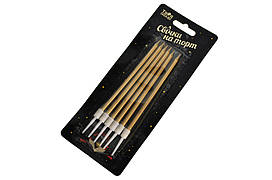 Свічки для торту "Хром" рожеве золото ТМ "Твоя Забава" (6 шт.) 12 см.