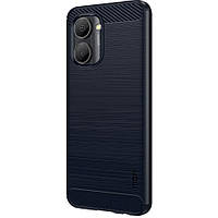 Силиконовый (TPU) чехол MOFI Carbon Fiber для Realme C30s / C33 - Blue