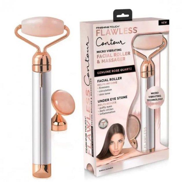 Масажер Flawless Facial Massager Roller роликовий від темних кіл для обличчя з 2 насадками – ручний портативний ролер під очима