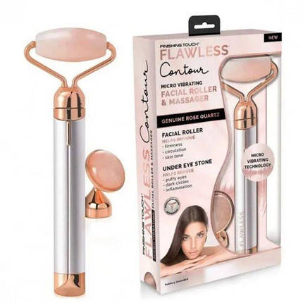 Масажер Flawless Facial Massager Roller роликовий від темних кіл для обличчя з 2 насадками – ручний портативний ролер під очима, фото 1
