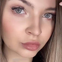 Природні сірі лінзи з обідком для темних та світлих очей. Бокс в подарунок!