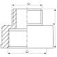 Перехідник (конектор) 3/8"х1/2" (хром) Koer KF.A0406.CHR (KF0137), фото 3