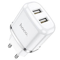 Адаптер сетевой HOCO N4 2USB, 2.4A, белый