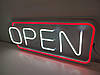 Неонова Led вивіска OPEN (відкрито) червоно - біла 485 х 200 мм з пультом, фото 4