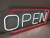 Неонова Led вивіска OPEN (відкрито) червоно - біла 485 х 200 мм з пультом, фото 3