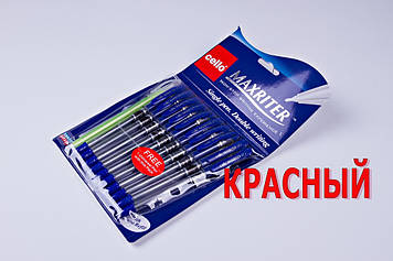 Ручки кулькові Cello Maxriter 4 km,червоні,0.5 mm,10+1шт/упаковка