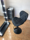 Барний стілець для барної стійки з спинкою на кухню на чорній основі високий Hoker еко шкіра B 087 чорний, фото 10