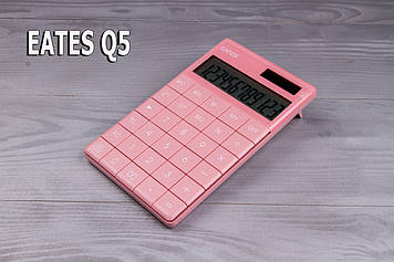 Калькулятор EATES Q5, 12 розрядний, 2 види харчування, калькулятори електронні Рожевий
