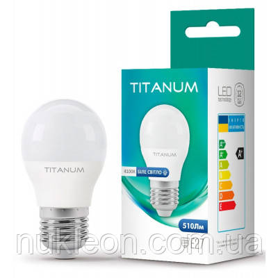Популярний! Лампочка TITANUM Filament G45 4W E27 4100K (TLFG4504274) - Краща якість тільки на Nukleon.com.ua, фото 1