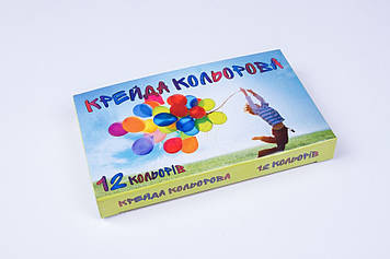 Крейда кольоровий асфальтний 12 кольорів/упаковка, олівці кольорові дитячі