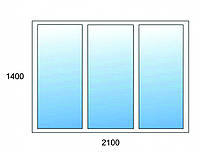 Вікно металопластикове KOMMERLING 70ST plus мм. глухе 2100х1400 мм біле