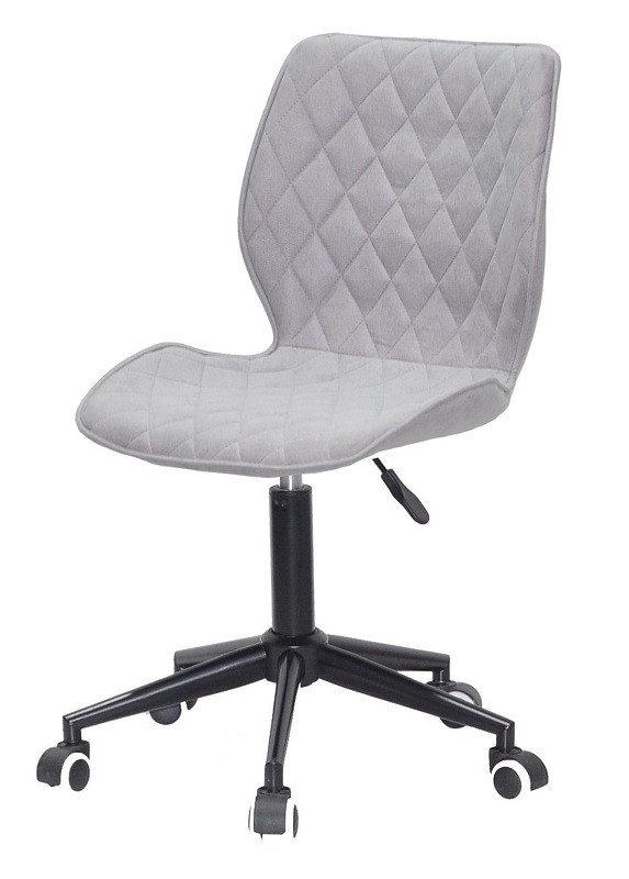 Стілець Toni BK Modern Office світло-сірий SH-3 шеніл на чорній хрестовині з коліщатками, фото 1