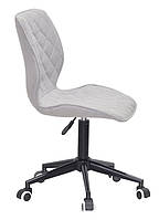 Стілець Toni BK Modern Office світло-сірий SH-3 шеніл на чорній хрестовині з коліщатками, фото 5