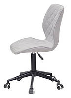 Стілець Toni BK Modern Office світло-сірий SH-3 шеніл на чорній хрестовині з коліщатками, фото 4