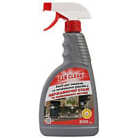 Популярний! Спрей для чищення кухні San Clean для полірування виробів із сталі та металу 500 г (4820003543115) - Краща якість