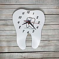 Часы настенные в форме зуба, часы для стоматологии, подарок стоматологу