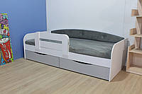 Кровать Дримка 160 белый с серым с бортиком