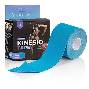 Кінезіологічний тейп 4yourhealth Kinesio Tape 5cm*5m Блакитний