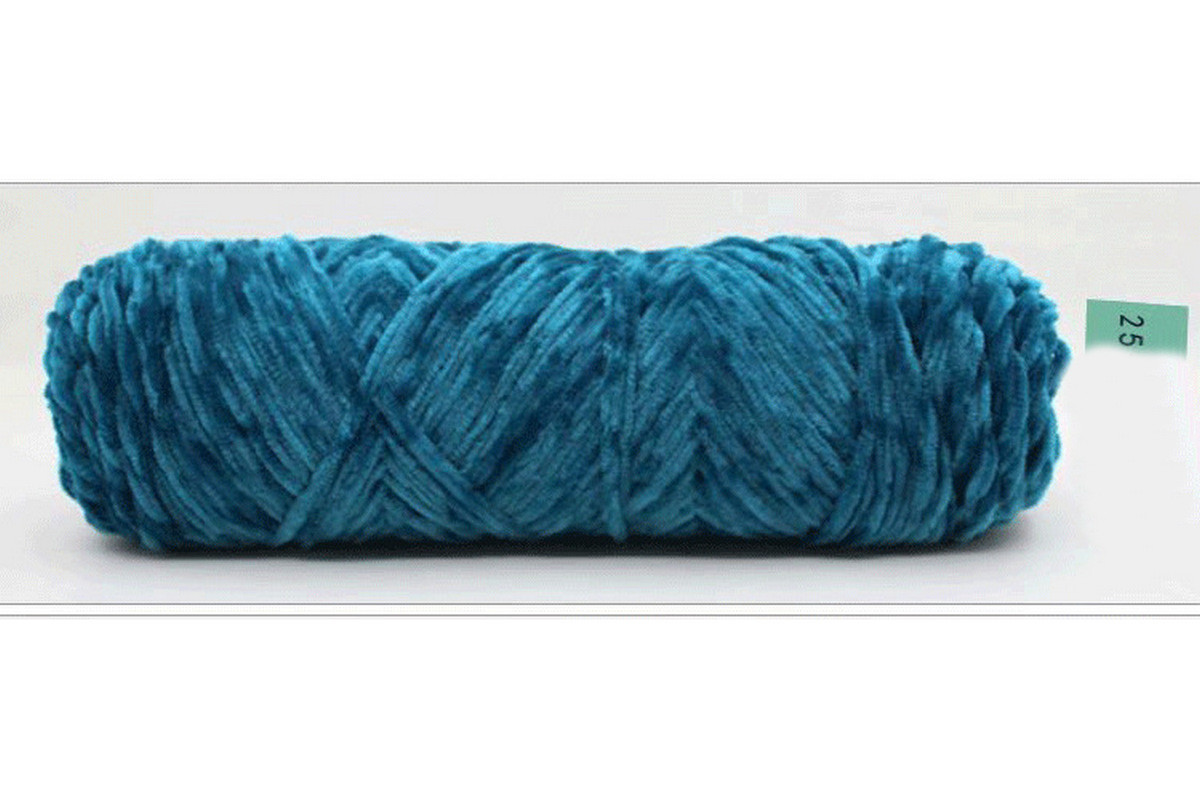 Нитки плюшеві пряжа для пластикової канви створення сумки іграшок своїми руками No25 Синій із зеленим відтінком бірюзовий, фото 1