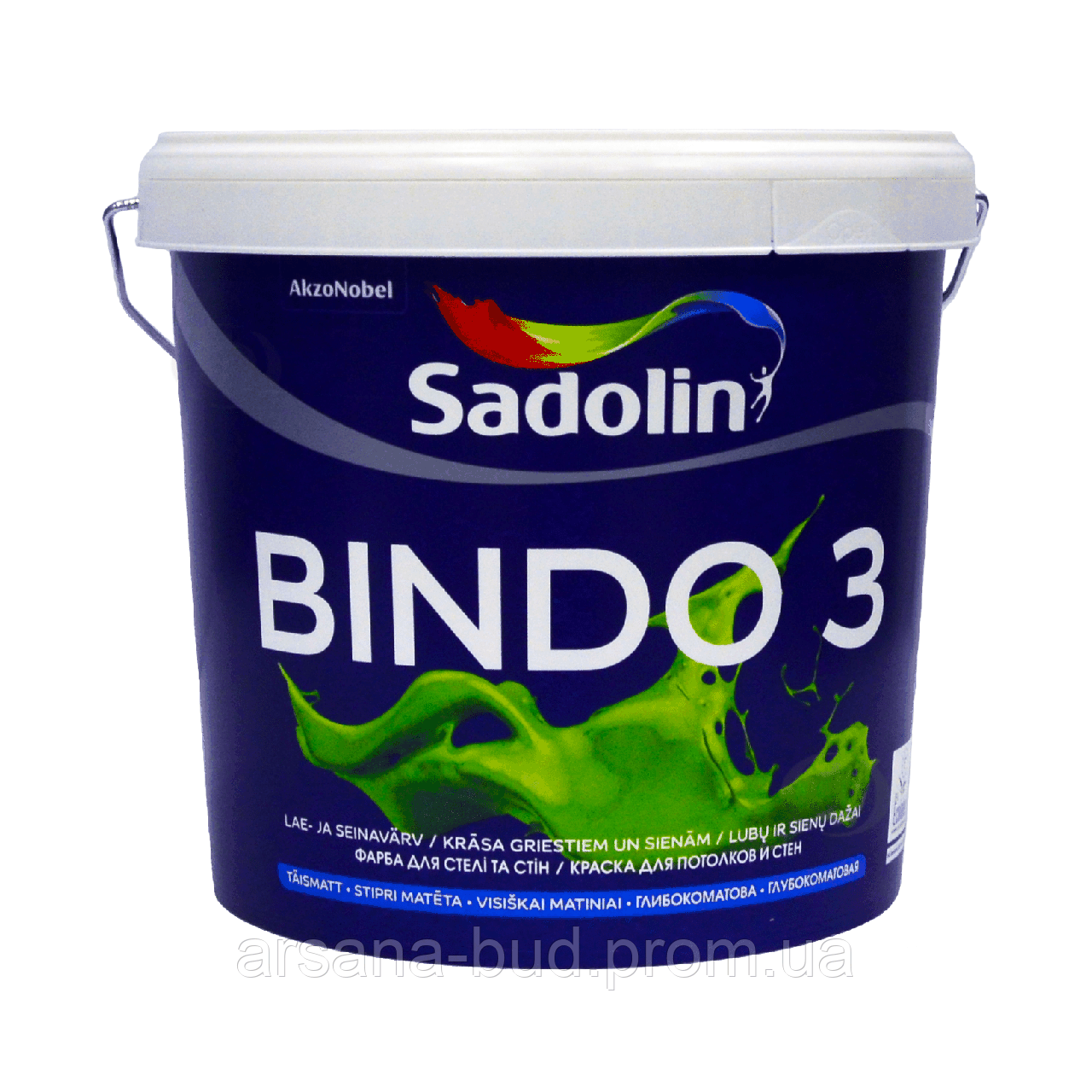Эко краска глубокоматовая для потолка BINDO 3 WO - 5 л - фото 2 - id-p1746890473