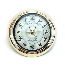 Настінний годинник Камасутра маленькі (золотий з чорним)